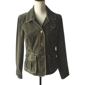 Eddie Bauer women’s “washed” corduroy stretch blazer in green, Size small